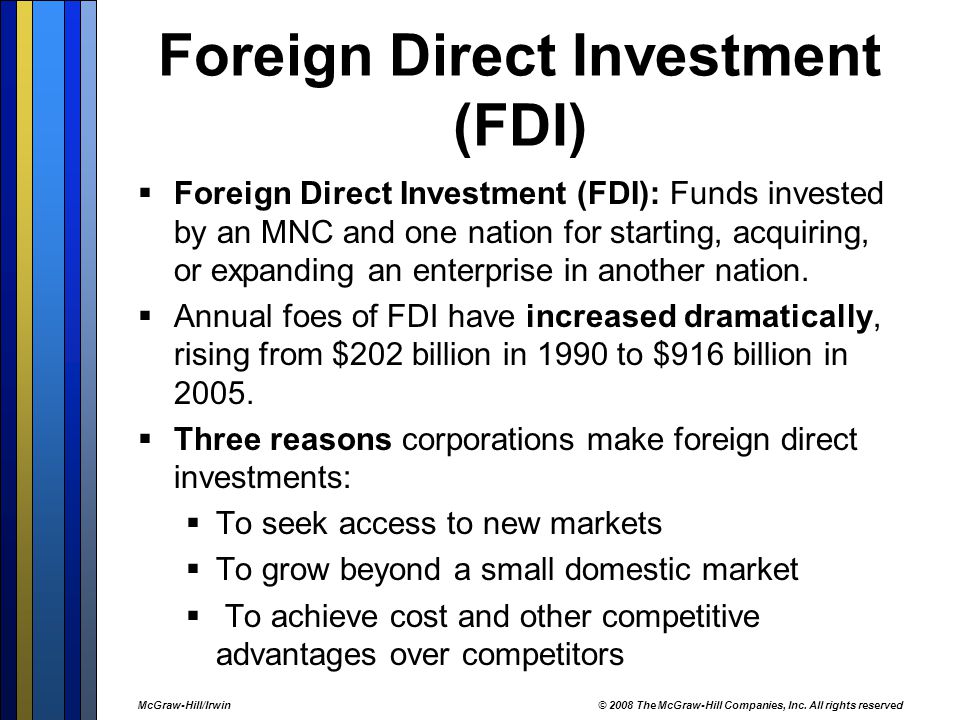 advantages of direct foreign investment